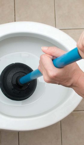 Toilet repair by  hand Plumbing