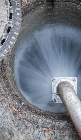 water in manhole